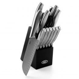 Oster Edgefield 14 Piece Stainless Steel Cutlery Knife Set withBlack Knife Block