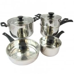 Oster Sabato 9 Piece Stainless Steel Cookware Set with Lids