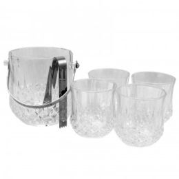 Gibson Home Jewelite 6 Piece Glass Ice Bucket Set