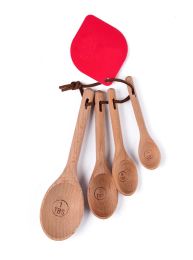 Set of 4 Wooden Measuring, for Measuring Dry and Liquid Ingredients