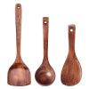 Classic Non-stick Cookware Wooden Kitchen Cooking Utensil Set, 3 pieces, NO.001