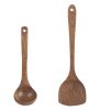 Set of 2 Healthy Natural Wooden Cooking Utensil (Spatula, Soup Ladle)
