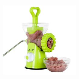 Meat Mincer Manual Meat Grinder Hand-Cranked Suction Base for Home Kitchen Grind Meat Sausage Cookies Vegetables - green