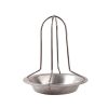 Stainless Steel Chicken Roaster Rack - Folding Vertical Roaster Chicken Holder with Drip Pan for Oven or Barbecue (7.68 by 6.5 Inch) - stainless steel