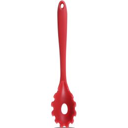 Silicone Pasta Fork Non-Stick Spaghetti Server Pasta Server Dishwasher Safe Stain Resistant Heat Resistant Cooking Utensils - red