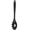 Silicone Pasta Fork Non-Stick Spaghetti Server Pasta Server Dishwasher Safe Stain Resistant Heat Resistant Cooking Utensils - black