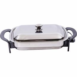 Precise Heat™ T304 Stainless Steel 16" Rectangular Electric Skillet(D0102H7YFPW)