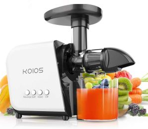 Koios B5100 Masticating Juicer with Reversible and Quiet Motor - Black&White