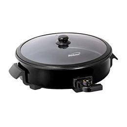 Brentwood Appliances SK-67BK 12-Inch Round Nonstick Electric Skillet with Vented Glass Lid - BTWSK67BK