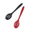 Slotted Silicone Serving Spoon High Heat Resistant Hygienic Design for Cooking Draining & Serving Kitchen Utensil - black