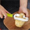 Stainless Steel Multi-Function Peeler Peeling Knife Bottle Opener and Fish Scale Remover Fruit Vegetable Pairing Knife Slicing Dicing Chopping - green
