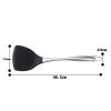 Non-Stick Silicone Spatula Turner Flexible with Stainless Steel Handle Versatile Heat Resistant Cooking Baking and Mixing Kitchen Utensil - black