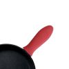 Silicone Pot Handle Holder 3 pieces - 1 Long Holder and 2 Semicircular Handle Cover Heat Protecting Silicone Anti-Hot Non-Slip - red