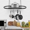 Pot and Pan Rack for Ceiling with Hooks Decorative Wall Mounted Storage Rack(D0102HHVP4A)