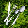 4 Piece Flatware Set Silverware Stainless Steel Including Fork Spoons Knife Cutlery with Gift Box - 4-PC