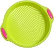 Silicone Mold 2 PC Food Grade Silicone Baking Pan Loaf Bread Pan and Round Cake Pan Non-Stick Pan Microwave Oven Dishwasher Safe - green