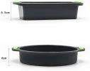 Silicone Mold 2 PC Food Grade Silicone Baking Pan Loaf Bread Pan and Round Cake Pan Non-Stick Pan Microwave Oven Dishwasher Safe - black