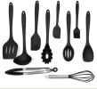10-Piece Cooking Utensils Set Kitchen Utensil Including Silicone Spatula, Non-Stick, Non-Scratch, Cooking Utensils Set - 10-PC