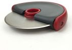 Pizza Cutter Wheel with Sharp Blade Pizza Slicer Comfortable and Safety Rubber Guard Easy to Cut and Clean Pizza Roller Blade - red