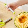 3 in 1 Melon Baller Scoop + Fruit Peeler + Carving Knife for Fruits Ice Cream Cookie Dough Butter Stainless Steel Kitchen Gadget Tool - green