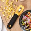 Corn Stripper Knife Corn Peeler Corn Zipper Corn Cob Remover Serrated Vertical Blade Remover Kitchen Gadget Tool - yellow