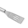 Short Slotted Turner Stainless Steel Flat Spatula for Frying Egg Burger Steak Meat BBQ Kitchen Gadget Tool(D0101HH0GQ7)