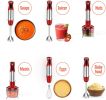 KOIOS 800W 4-in-1 Multifunctional Hand Immersion Blender - Red