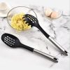 Non Stick Cookware Kitchen Utensils Tool with Stainless Steel Handle Silicone Set 7 Pieces Heat-Resistant Cooking Utensils Set Kitchenware - black