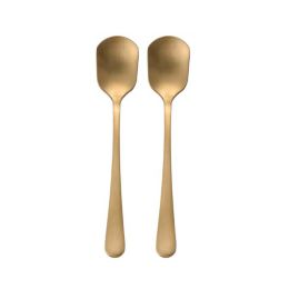 Spoon Holder Kitchen Utensils Holders Stainless Steel Dessert Spoon 2 Sets(D0101HR3C0W)