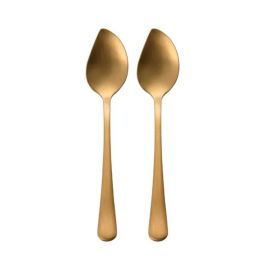 Spoon Holder Kitchen Utensils Holders Stainless Steel Dessert Spoon 2 Sets #6(D0101HR3CJ7)