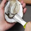 Stainless Steel Oyster Shucking Knife with Ergonomic Grip and Anti-Slip Shellfish Tool Handle Food Grade for Kitchen and Outdoor Use - green