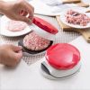 Non-Stick Handheld Burger Press Patty Maker Adjustable Hamburger Meat Press Burger Mold Kitchen Gadget Tool Portable Homemade Burger Presser - red