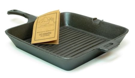 Old Mountain Cast Iron Preseasoned Square Grill Skillet - 0166-10108