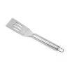 Short Slotted Turner Stainless Steel Flat Spatula for Frying Egg Burger Steak Meat BBQ Kitchen Gadget Tool(D0101HH0GQ7)