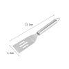 Short Slotted Turner Stainless Steel Flat Spatula for Frying Egg Burger Steak Meat BBQ Kitchen Gadget Tool(D0101HH0GQ7)