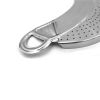 Stainless Steel Colander Food Strainer Clip-on Kitchen Food Strainer Fit for All Pots and Bowls with Hand Grips Draining Foods - black