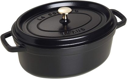 Staub Cast Iron Oval Cocotte Dutch Oven 2.5qt Black 1102325